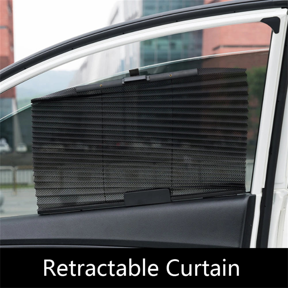 Retractable Car Side Sunshade | UV Blocking Mesh Curtain for Front or Rear Windows additional angle