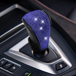 Universal Bling Diamond Gear Shift Cover, Sparkly Rhinestone PU Leather Car Shifter Knob detail view