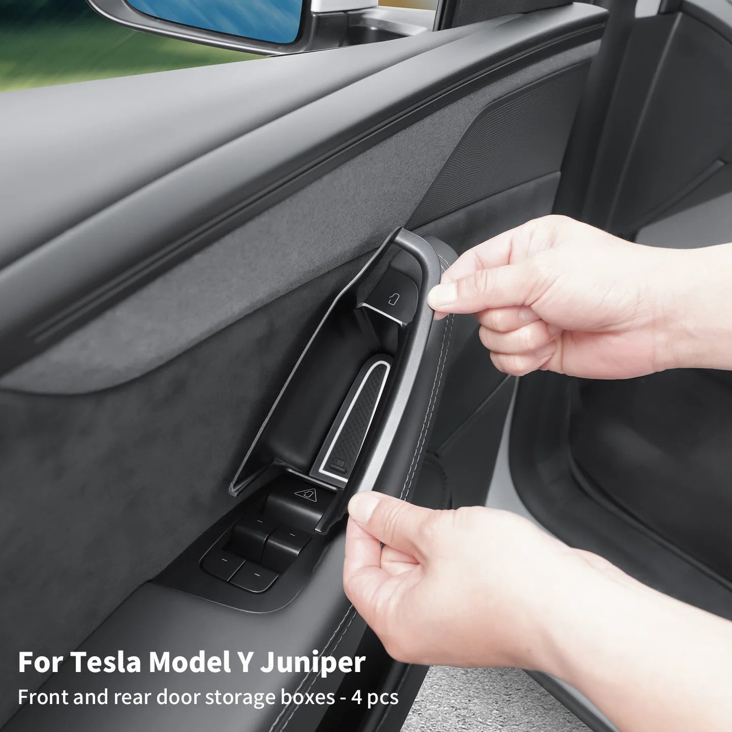 Tesla Model Y Juniper/YL Door Handle Storage Box | 4-Piece Car Organizer Set