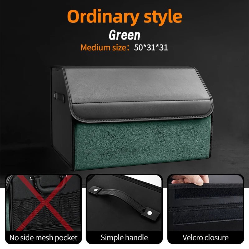 Car Trunk Organizer – Large Capacity Suede Foldable Storage Box (3 Sizes, 10 Colors) close-up view