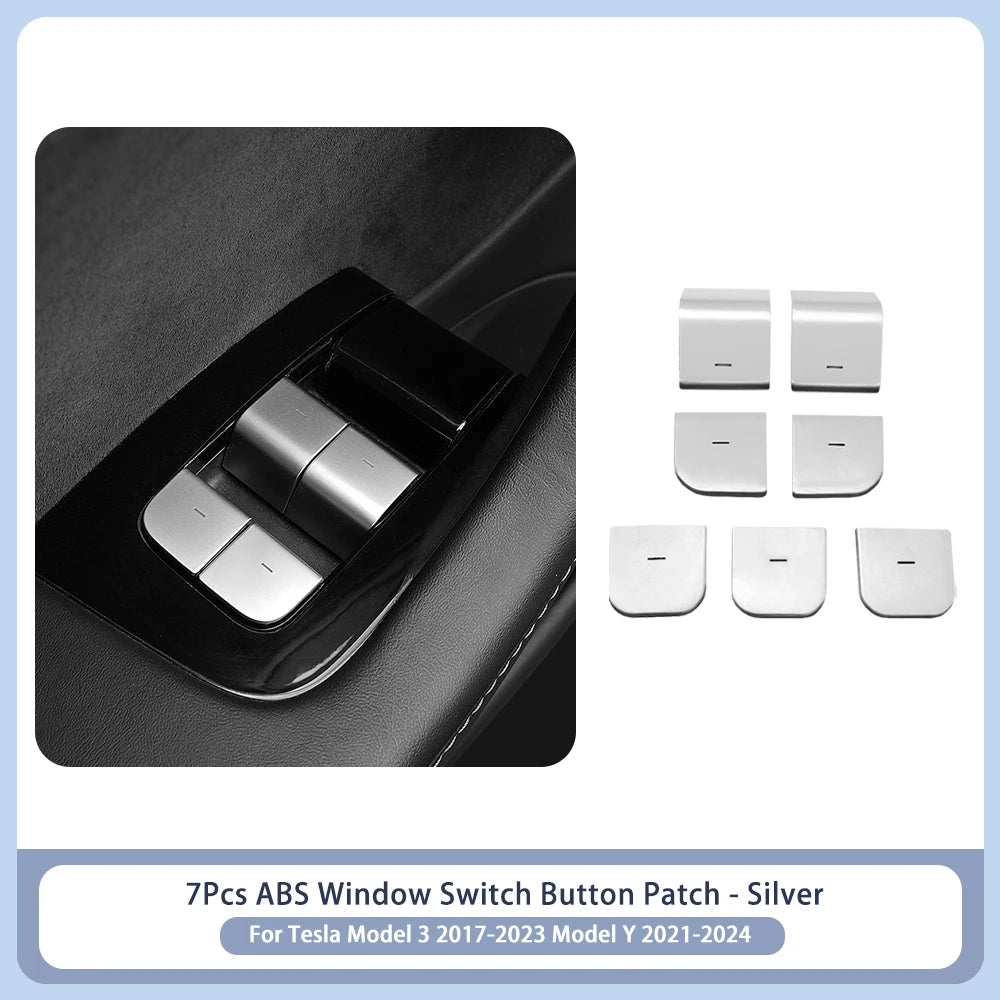 Tesla Model 3 Y Window Lifter Switch Trim Cover | ABS Button Sticker alternate view