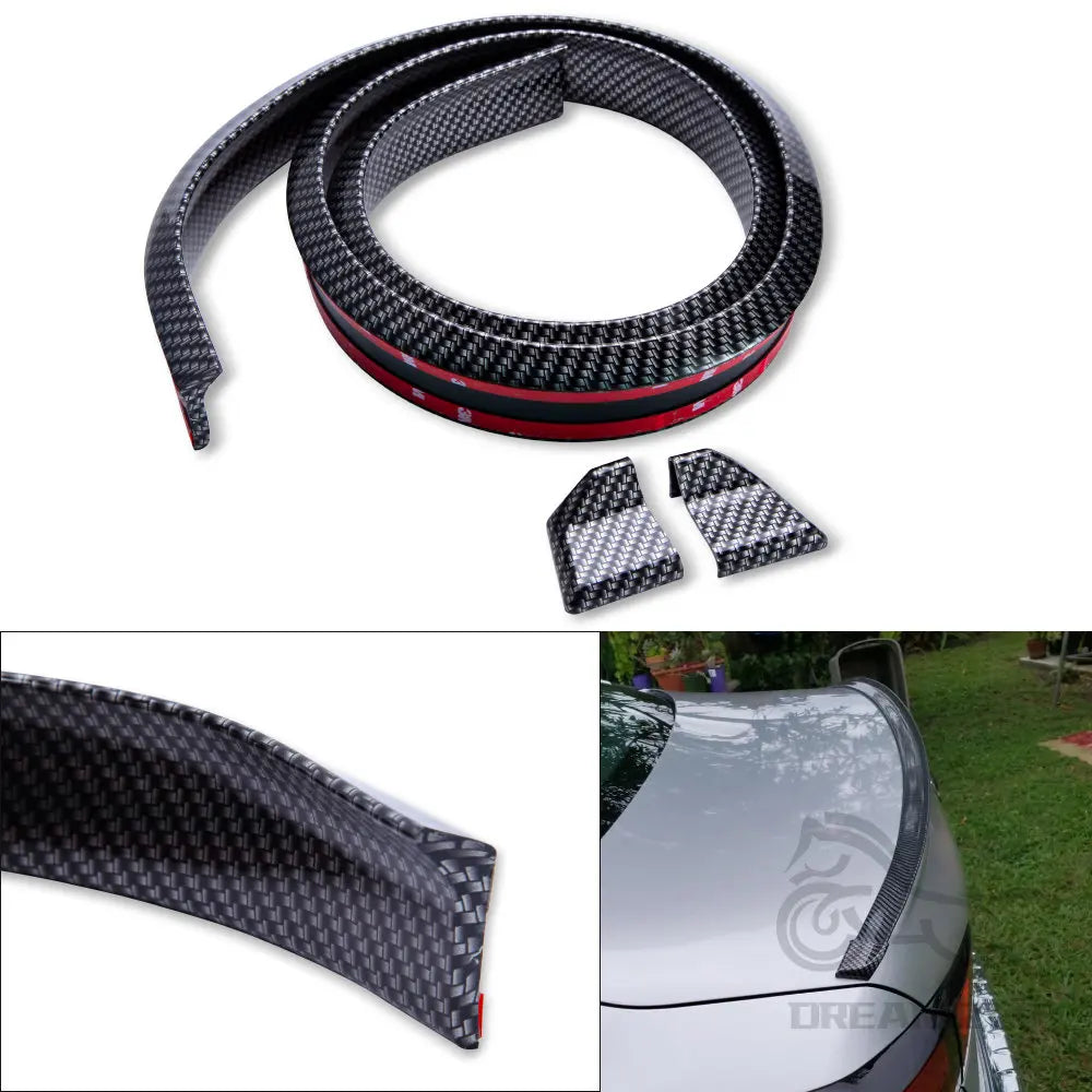 1.5M Universal Roof Spoiler Car-Styling 5D Carbon Rubber Tail Spoiler PU Brazing DIY Refit Spoiler Suitable By Some Type Of Car