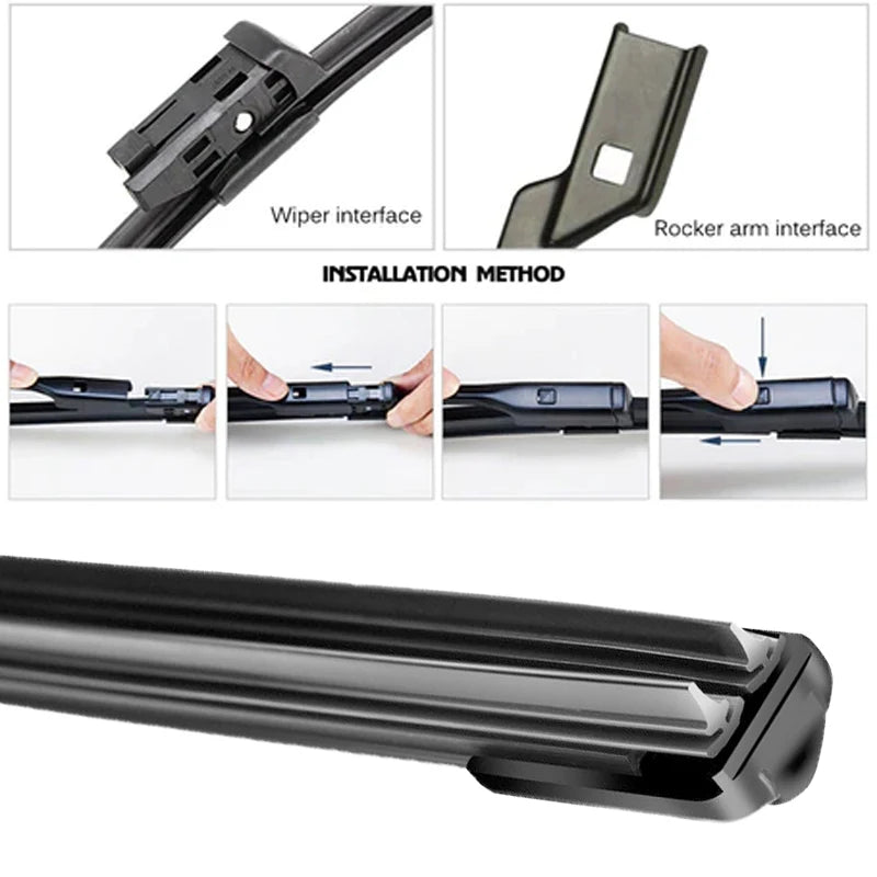 Universal Car Wiper Blades | Soft Dual Rubber Frameless Windshield Wipers detail view