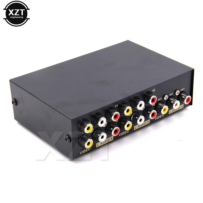 2 or 4 or 8 Ports RCA AV Audio Video Switcher Selector | 4 Input 1 Output Splitter Box for STB DVD H