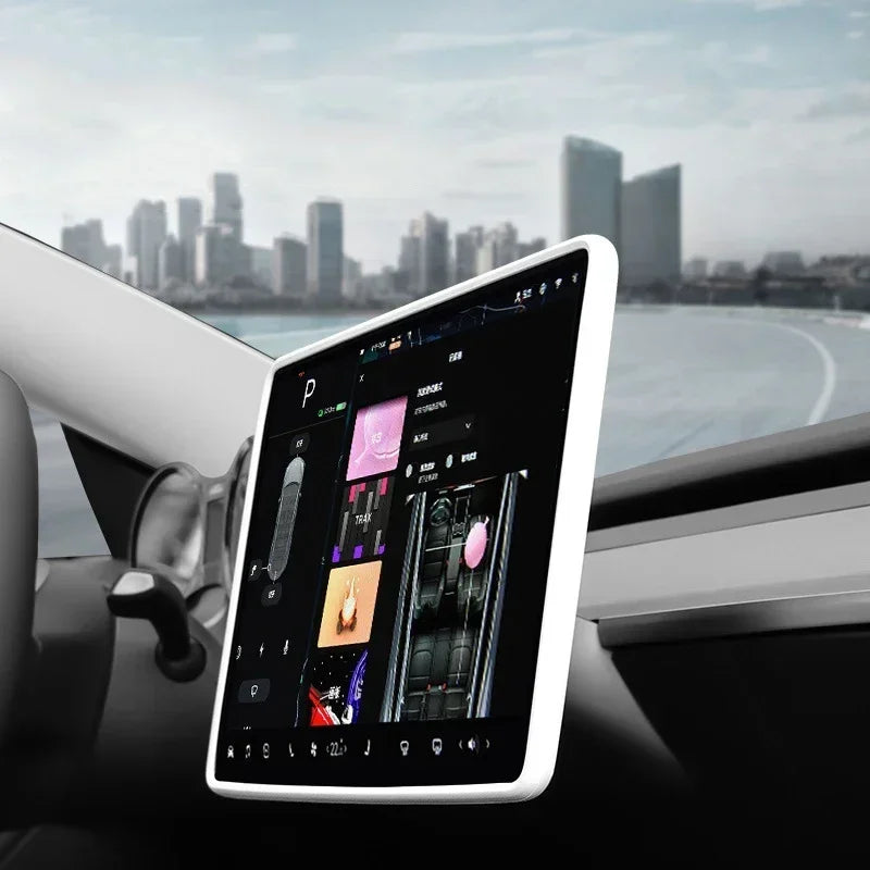 Screen Protector Frame for Tesla Model 3 Y Juniper Silicone Anti-scratch Central Control Navigation Edge Protective Accessories