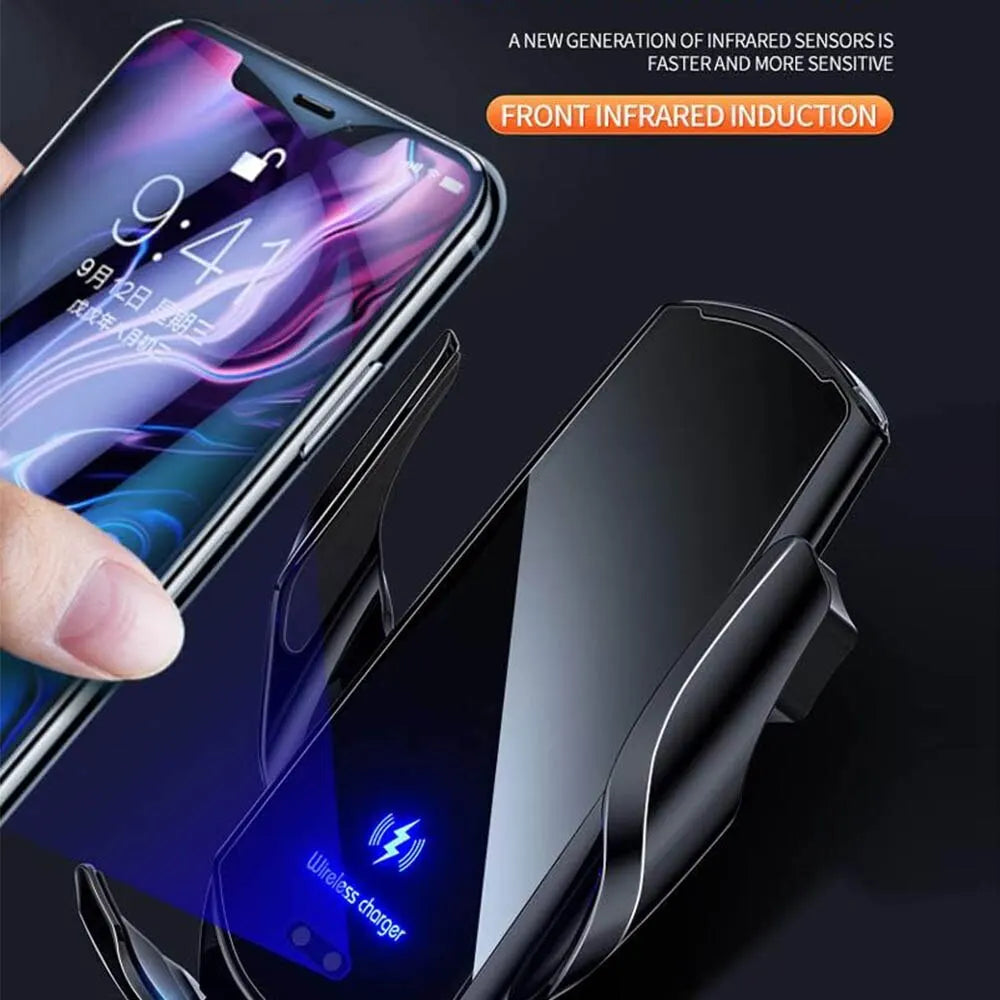 Q3 Smart Sensor Car Phone Wireless Charger | 15W Fast Auto-Clamping Qi Car Mount additional angle