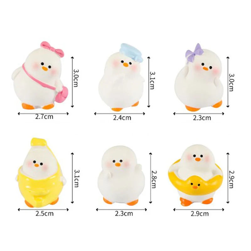 3/4/5/6/7pcs Anime Figure Little Yellow Duck Model Decor Cute Car Mounted Ornament Au alternate view