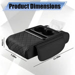 Auto Armrest Pillow Cover Pad Box Armrest Heightening Pad Car Armrest Box With 2 Cup Holder Auto Center Console Armrest Cushion