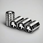 4Pcs Peugeot Logo Car Tyre Valve Caps | Aluminum Alloy Wheel Accessories for Peugeot M close-up view