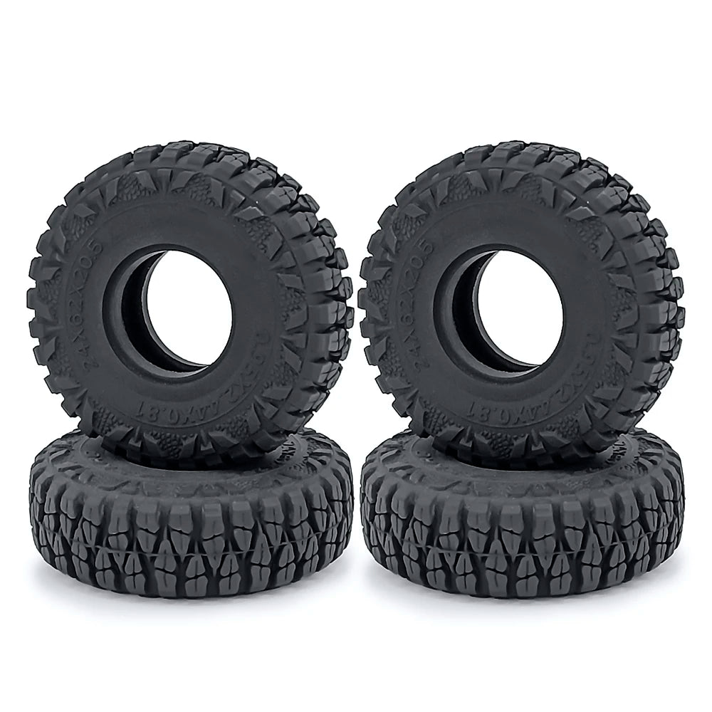 Mud Terrain Rubber Tyres 4PCS 1.0 Inch for 1/18 1/24 Axial SCX24 TRX4M Crawler detail view