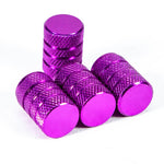 DSYCAR 4Pcs Silver Aluminum Knurling Tire Valve Stem Caps | US Schrader Compatible alternate view