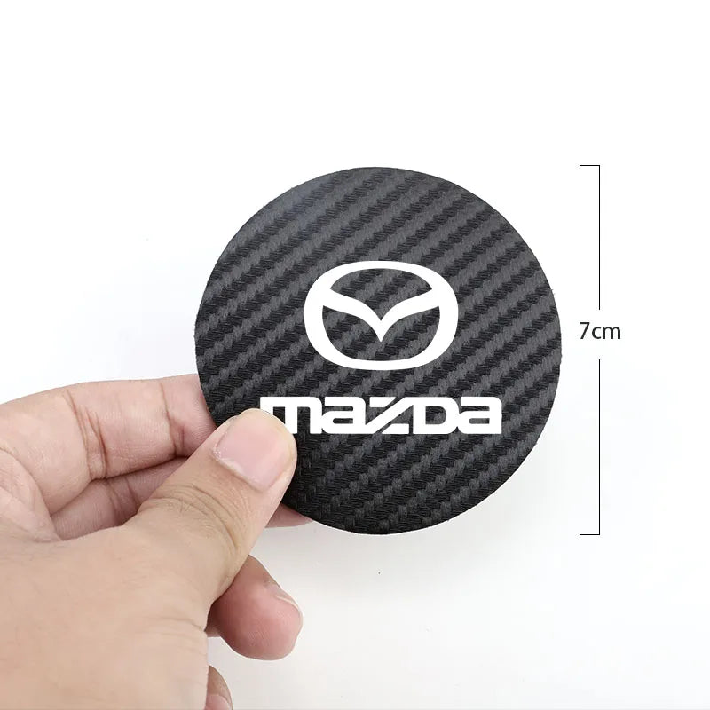 2Pcs Car Interior Leather Coaster Anti-noise Water Cup Pad for Mazda 3 CX5 CX30 MX5 C alternate view