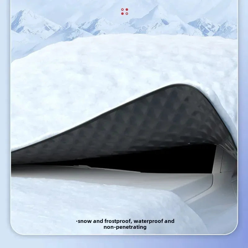 Car Windshield Cover for Ice and Snow | Windproof Car Window Guard with Magnetic and R close-up view