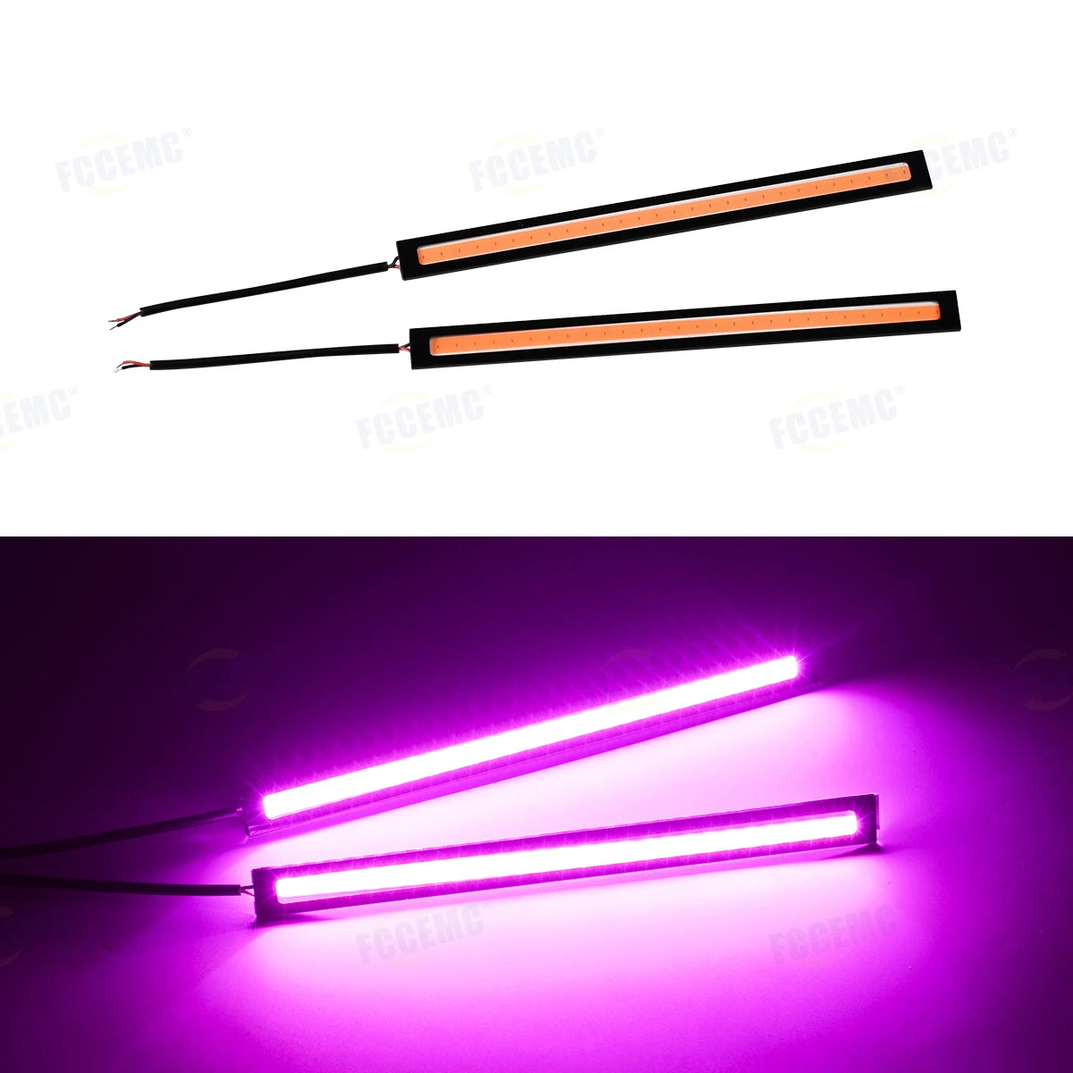 LED Car COB Daytime Running Lights 2 Pcs 12V detail view