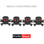 DSYCAR 4Pcs Skull Tire Valve Caps | Universal Dustproof Stem Caps close-up view