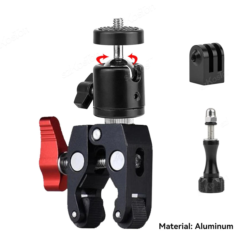 For Insta 360 X4 X5 Go Pro 13 12 11 10 9 DJI Action 6 Bicycle Motorcycle Selfie Stick close-up view