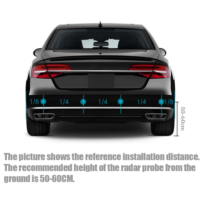 Car LED Parking Sensor Kit with 4 Radar Accurate Digital Display of Obstacle Distance alternate view