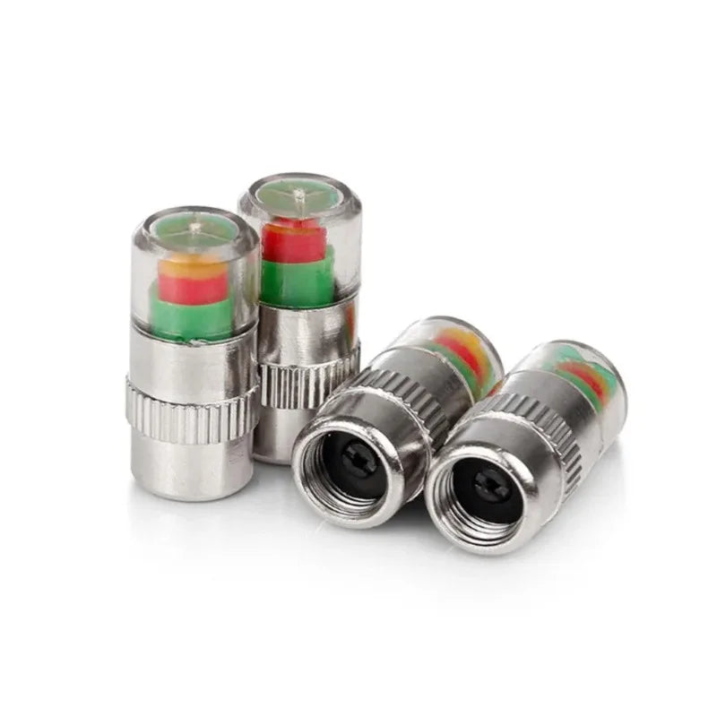 4-Pack Tire Pressure Monitor Valve Caps | Car Tyre Pressure Gauge Alerts lifestyle view