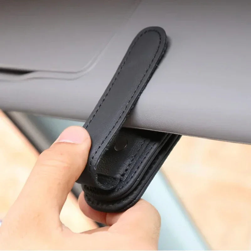 Car Sunshade Sunglasses Holder with Ticket Clip detail view