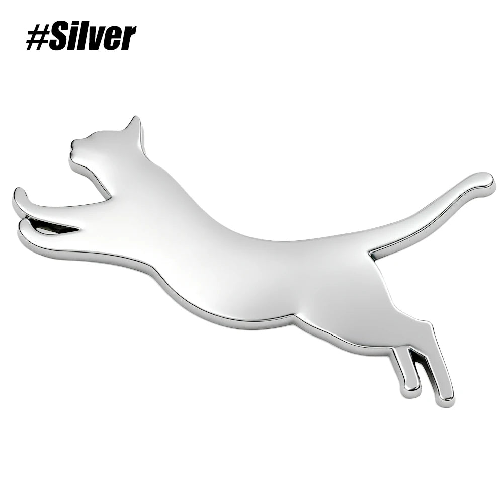 Cat Car Stickers Metal Emblem Decals | 3D Zinc Alloy for Vehicle Laptop Fridge alternate view