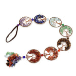 7 Chakra Tree of Life Hanging Ornament With Chip Stones Tassel