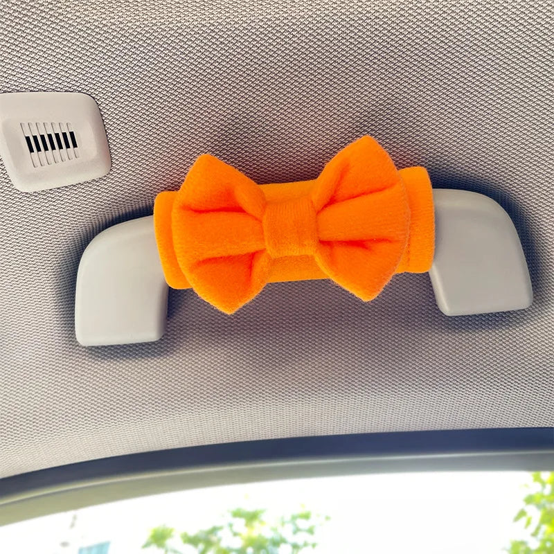 Car Roof Handle Protective Cover Cute Car Decoration Butterfly Bow Roof Armrest Cover