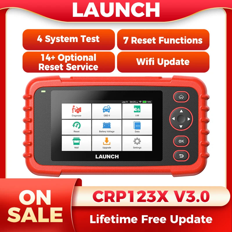 LAUNCH X431 CRP123XV3.0 Car OBD2 Diagnostic Tools Obd2 Scanner Engine ABS Airbag SRS AT Code Reader Free Update Automotive Tools