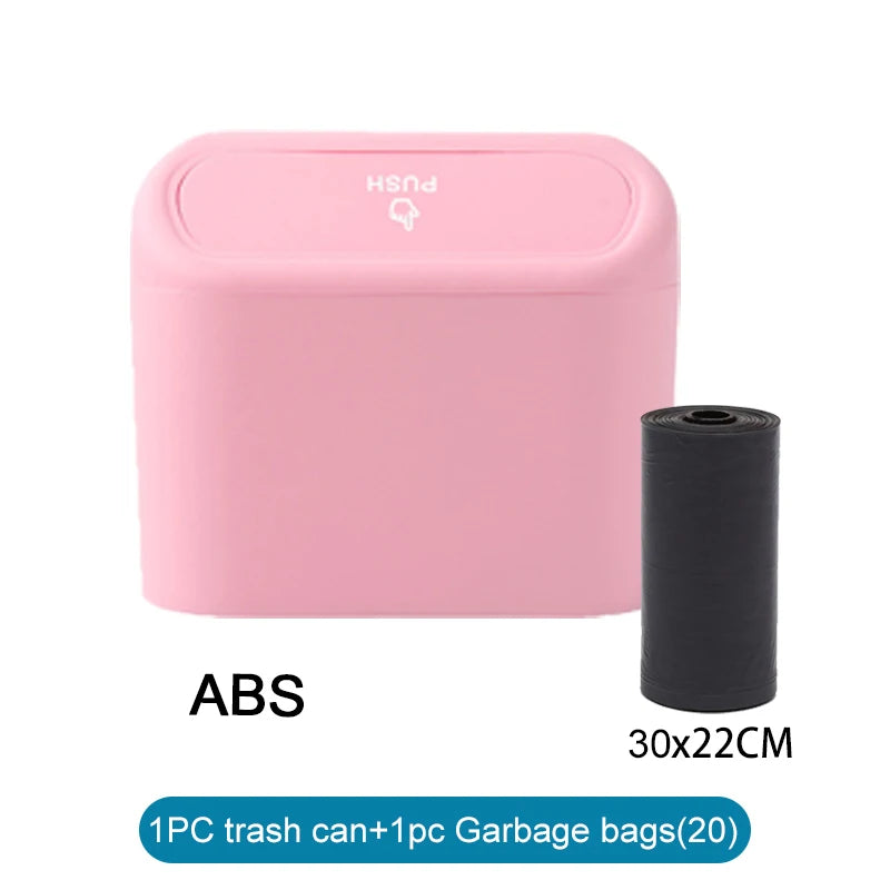 Mini Car Trash Can with Lid, Leak-proof, 3 Pcs detail view