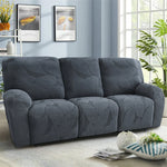 1/2/3 Seater Split Recliner Sofa Covers Solid Color Elastic Chair Cover with Side Pocket Removable Armchair Slipcover for Home