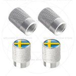 For Sweden Swedish Flag Union Jack Britain Flag Emblem 4Pcs Aluminum Motorcycle Car Ti close-up view