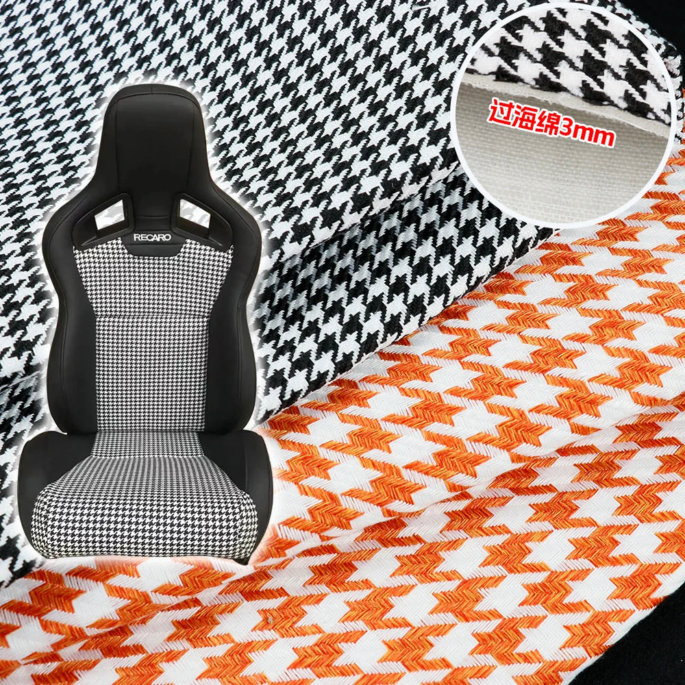 1pcs Houndstooth High Quality Cotton Linen Seats Fabric Car Seat Cover Headliner Door Panel Cloth 10