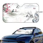 Chinese Plum Flower Sunshade Windscreen 3D Film Plaid Gift Novelty Car Front Window Viso detail view