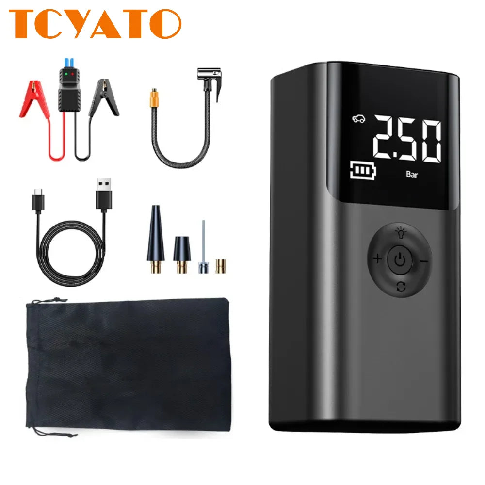 TCYATO Car emergency start power supply, vehicle-mounted inflation integrated machine, multi-functional starter
