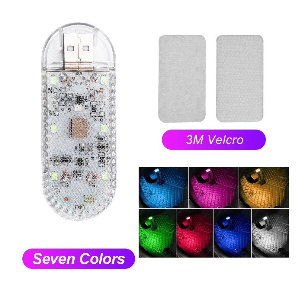 1pc Car LED Light Interior Lighting Atmosphere Lamp for Armrest Box Trunk Switch Touch close-up view
