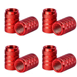 DSYCAR 4Pcs Silver Aluminum Knurling Tire Valve Stem Caps | US Schrader Compatible detail view