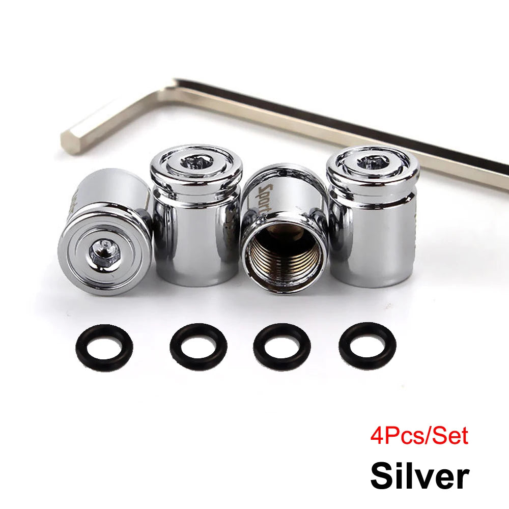 Tire Valve Stem Caps Set - Anti-theft Zinc Alloy Wheel Air Valve Covers for Cars, SUVs, detail view