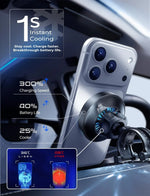 LISEN Qi2.2 25W Magnetic Car Charger Mount with Cooling Fan | Wireless Phone Holder f lifestyle view
