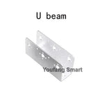 Black Multi Dof Robot Parts Accessory M3/M4 Screw U Beam Servo Bracket For Robot Kit Standard Part Steering Bearing Bracket Kit