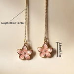 Cute Car Rearview Mirror Pendant Four-Leaf Clover Chain Hanging Ornament Car Interior Accessories Women's Gift