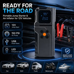 Car Jump Starter Power Bank Portable Air Pump Tire Air Compressor Car Battery Emergen alternate view