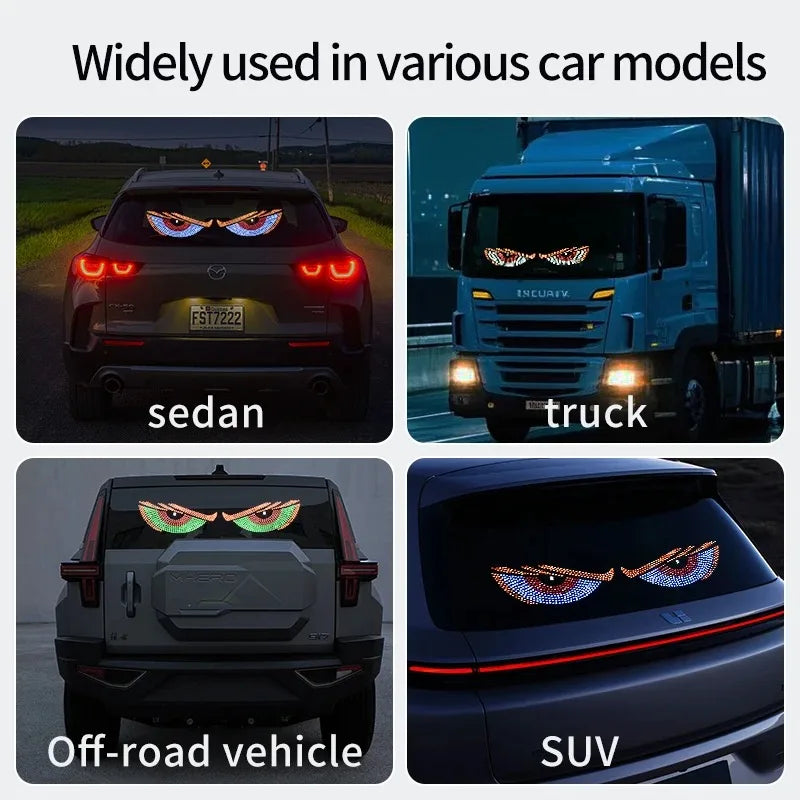 USB Dynamic LED Eye Display Pixel Panel | Car Truck Demon Eyes Windshield Decoration lifestyle view
