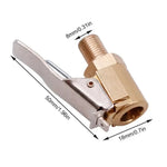 Portable Inflatable Pump Air Chuck | Clip-on Tire Valve Connector Adapter close-up view