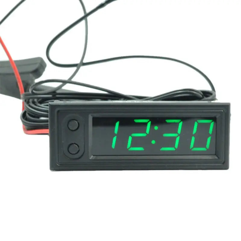 3 in 1 Vehicle Thermometer Voltmeter Clock | LED Digital Display for 12V Cars additional angle