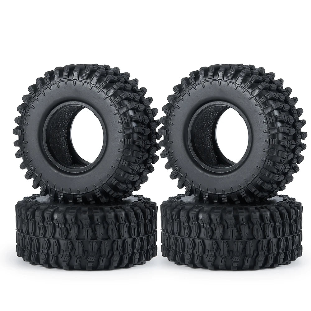 Mud Terrain Rubber Tyres 4PCS 1.0 Inch for 1/18 1/24 Axial SCX24 TRX4M Crawler lifestyle view