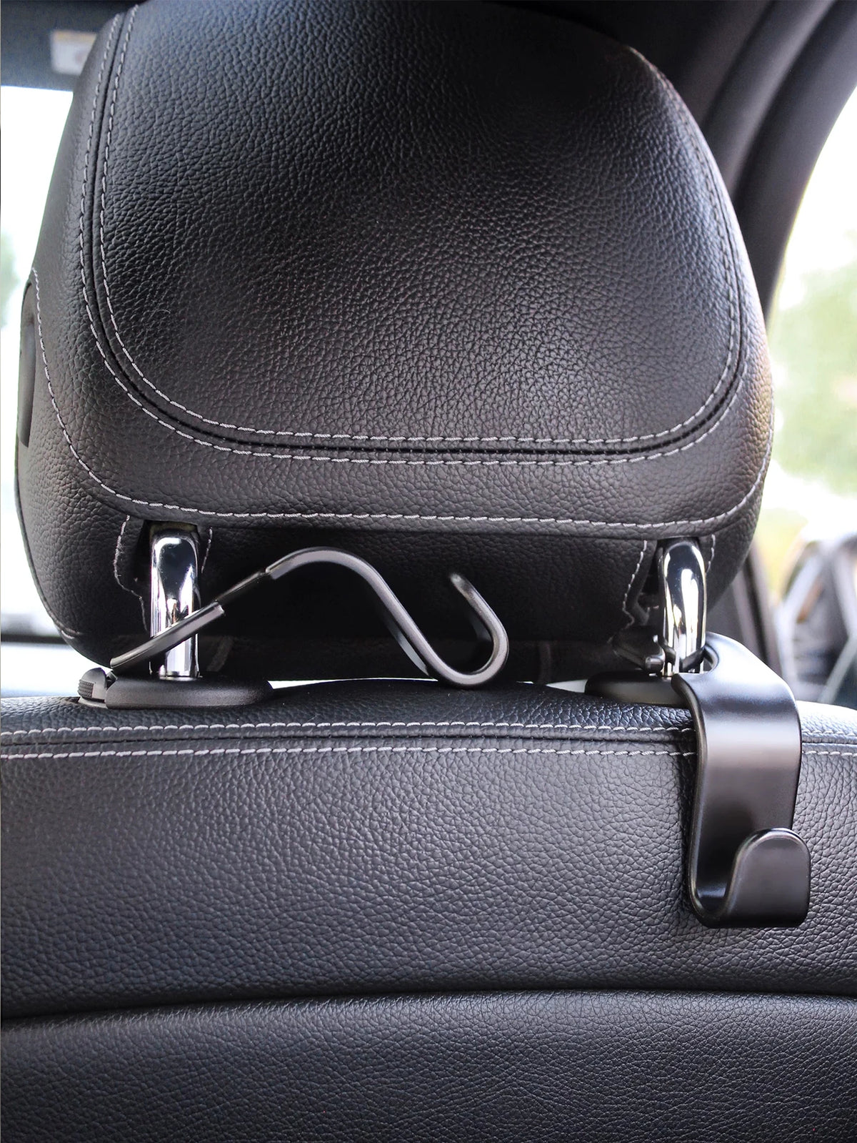 Car Backseat Hooks, Set of Two, Hidden Multifunctional Headrest Storage Rack, Univers lifestyle view