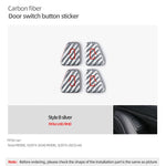 For Tesla Model 3 Highland Model Y Carbon Fiber Door Switch Trim | Interior Stickers close-up view
