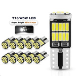 10PCS W5W T10 Led Bulbs Canbus 4014 SMD 6000K 168 194 Led 5w5 Car Interior Dome Readi alternate view