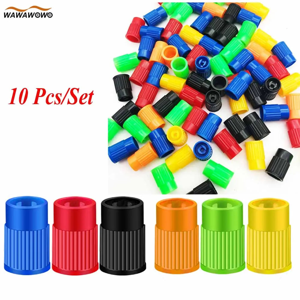 10pcs Plastic Tire Valve Caps | Universal Dust Covers for Cars Trucks Motorcycles SUVs and Bikes