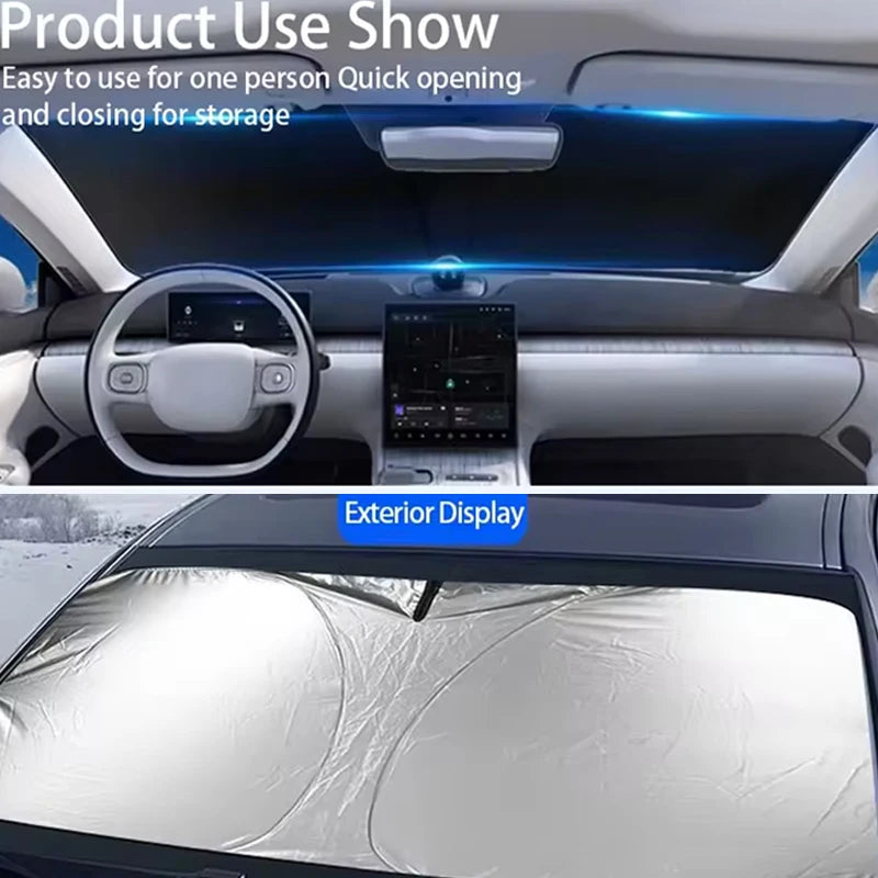 Front Windshield Sunshade Cover For Audi A5 2007-2026, UV Block, Heat Insulation, Inte close-up view