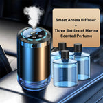 Car Diffuser Humidifier 5 Modes Car Humidifier Aromatherapy Diffusers Car Air Freshener USB Aromatherapy Essential Oil Air Freshener USB Cool Mist Mini Portable Diffuser For Car Home Office Bedroom with 3 Bottle Ocean Scent